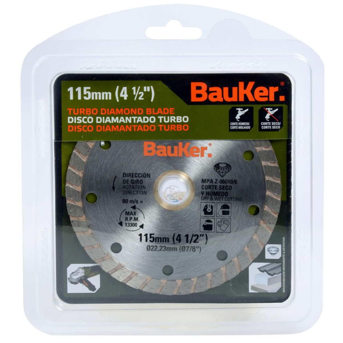 Disco Diamantado 4.1/2" Bauker, marca Bauker - Foto 2