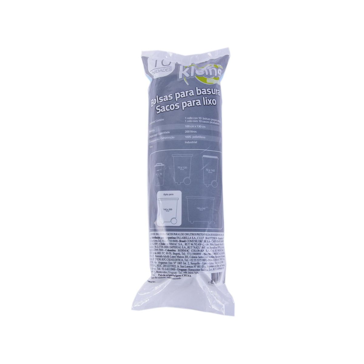 Saco de Lixo 200 Litros com 10 Unidades 100x130 Preto Kleine Wolke, marca Kleine Wolke - Foto 2