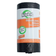 Saco de Lixo com Alças 18 Litros com 50 Unidades 45x50cm Preto Kleine Wolke