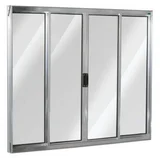 Janela de Correr Alumínio Brilhante 4 Folhas Central 100x100x5cm Ecosul