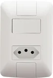 Conjunto Interruptor Simples E Tomada 4X2 6A Aria Branco