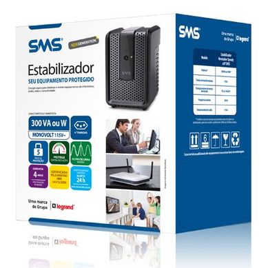 Estabilizador 300Va Com 4 Tomadas Entrada 115 Sada 115V