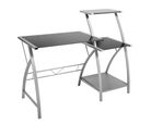 Mesa Escritório Vidrio com Rep 123x52x101 Preta Just Home Collection