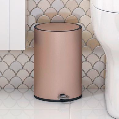 Lixeira Redonda 6 Litros Champagne Just Home Collection