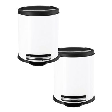 Combo com 2 Lixeiras Lunas 5 Litros Branco