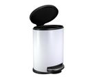 Lixeira 12l Metal Lunar Pedal Branca e Preta Just Home Collection