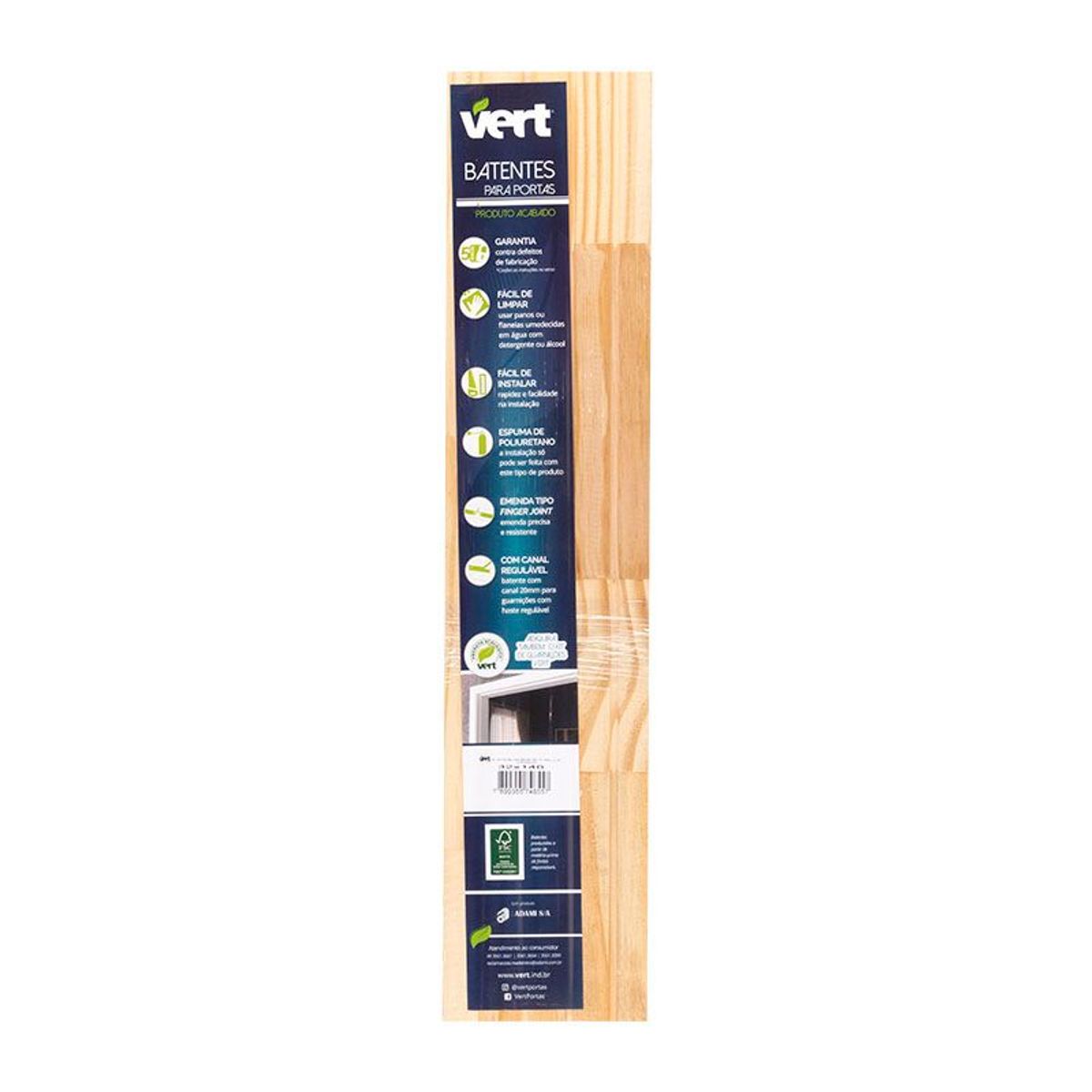 Batente Regulável 215x14x3,2cm Ipe UV Acabado Vert, marca Vert - Foto 2