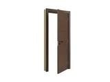 Porta Montada de Giro Frisada Madeira Solida MDP Ipê Acabado Direita 210x72x14cm Bella