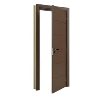 Porta Montada de Giro Frisada Madeira Solida MDP Ipê Acabado Direita 210x72x14cm Bella