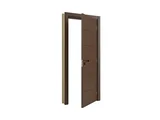 Porta Montada de Giro Frisada Madeira Solida MDP Ipê Acabado Esquerda 210x72x14cm Bella