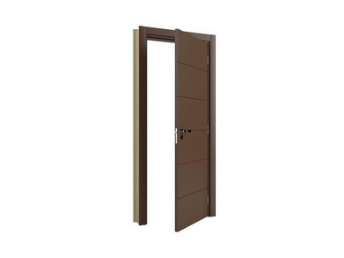 Porta Montada de Giro Frisada Madeira Solida MDP Ip Acabado Direita 215x88x14cm Bella