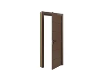 Porta Montada de Giro Frisada Madeira Solida MDP Ipê Acabado Direita 210x82x14cm Bella