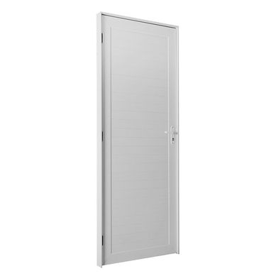 Porta Lambri Fechadura Alumnio Branco Esquerda 210x80x8,6cm Topsul