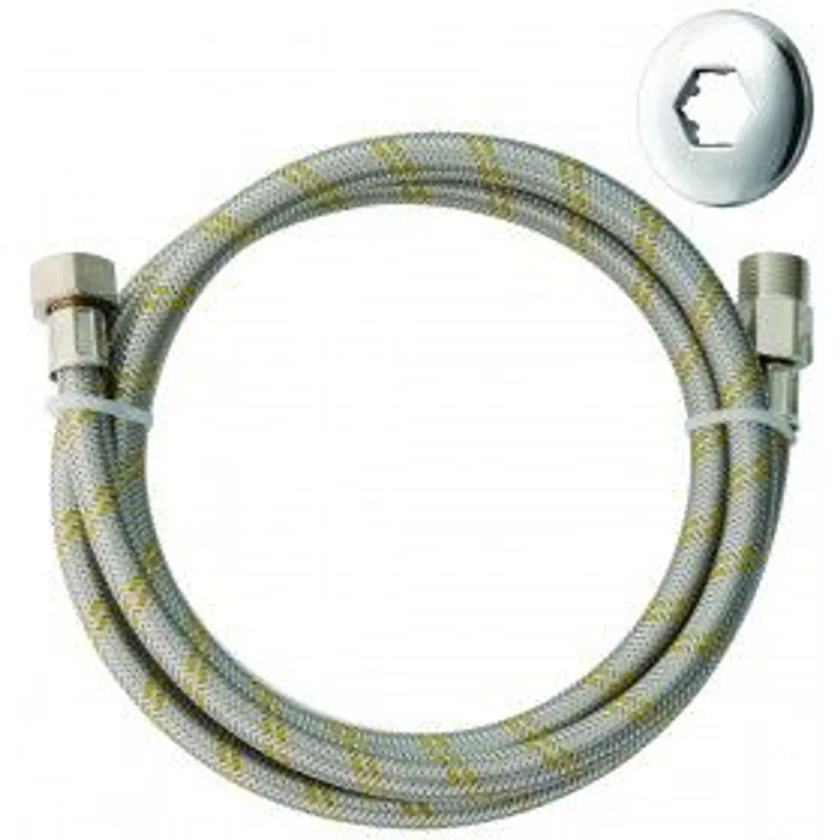 Ligação Flexível Inox Para Gás Com 1,5M Rosca Mxf Macho Fêmea 1/2", marca Blukit - Foto Principal