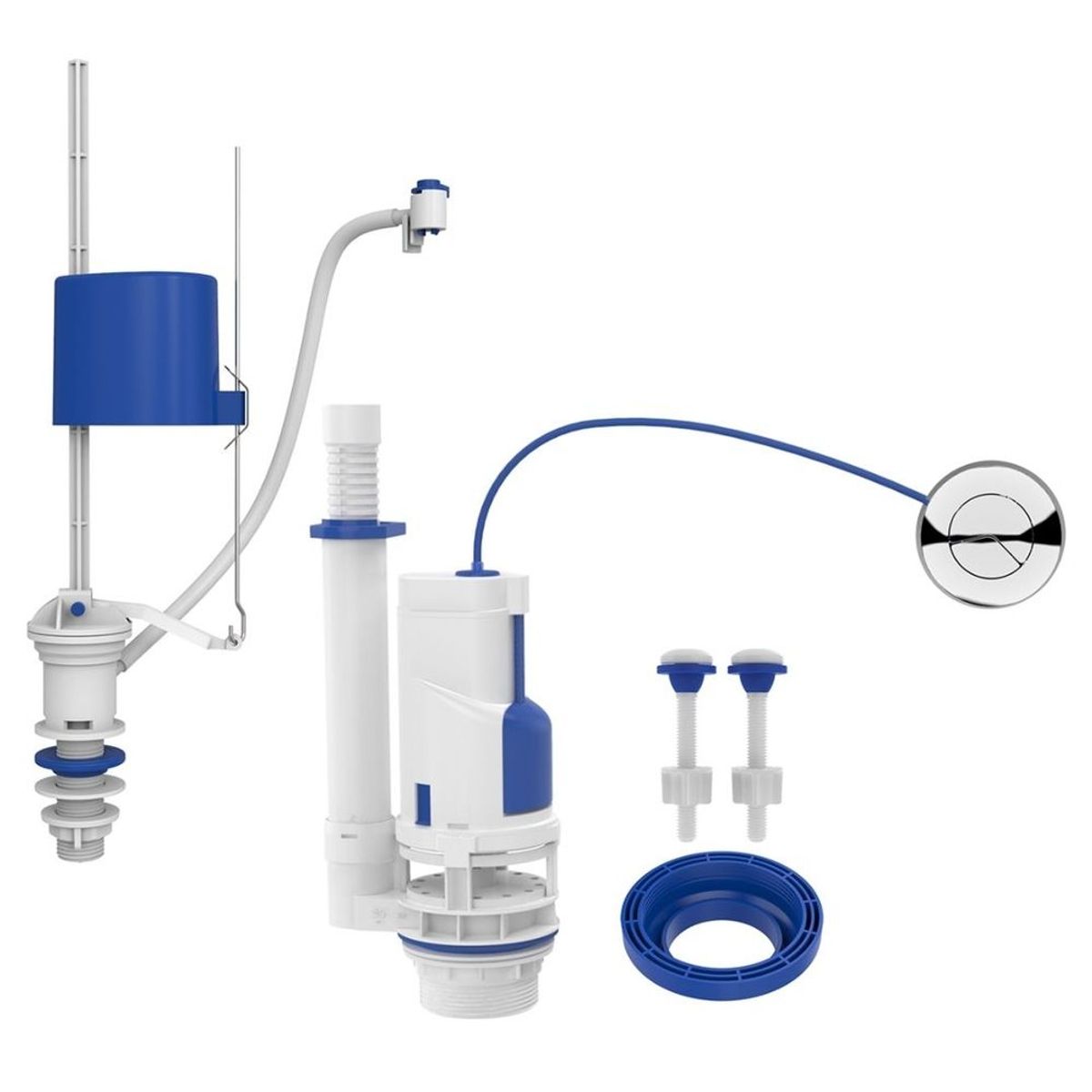 Conjunto Completo Superior Duplo Com Parafuso E Anel Para Caixa Acoplada, marca Blukit - Foto Principal