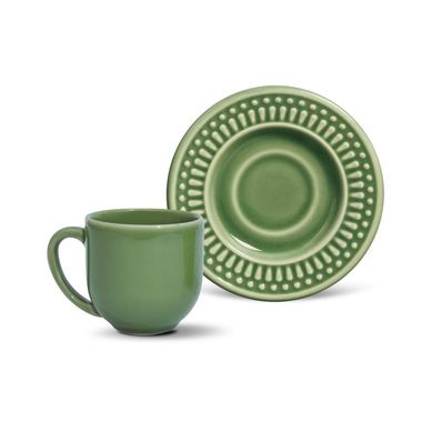 Xcara de Caf Roma 10,7x5,7cm Verde Slvia