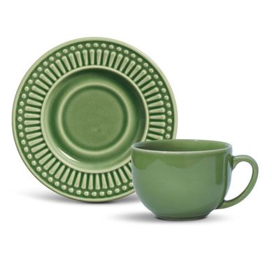 Xcara de Ch Roma 13,5x6cm Verde Slvia