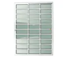 Porta de Correr com Travessa Alumínio Branco 3 Folhas Esquerda 210x180x11,5cm Super 25
