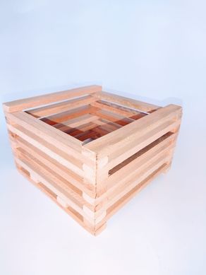 Cachepo de Madeira de Eucalipto Cru 18x12cm