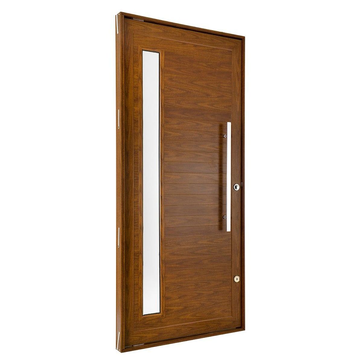 Porta Pivotante e Visor Alumínio Cerejeira Esquerda 220x120x8,6cm Topsul, marca Esquadrisul - Foto Principal