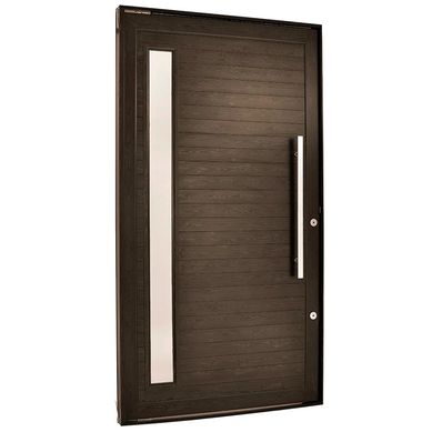 Porta Pivotante e Visor Alumnio Preto Esquerda 220x100x8,6cm Topsul