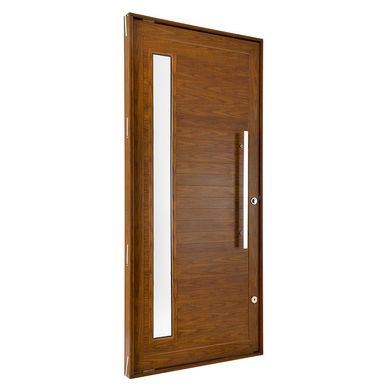 Porta Pivotante e Visor Alumnio Cerejeira Esquerda 220x120x8,6cm Topsul