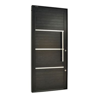 Porta Pivotante e Friso Alumnio Preto Direita 220x100x8,6cm Topsul