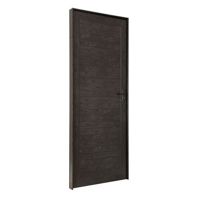 Porta Lambri Fechadura Alumnio Preto Direita 210x90x8,6cm Topsul