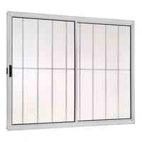 Janela de Correr Alumínio Branco 2 Folhas Com Grade Esquerda 100x100x8cm Ecosul