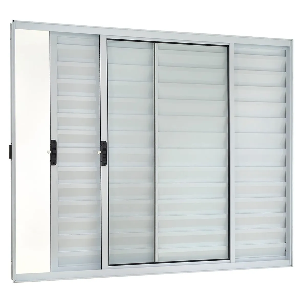 Janela Veneziana Alumínio Branco 3 Folhas Esquerda 100x100x8cm Ecosul, marca Esquadrisul - Foto Principal