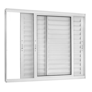 Janela Veneziana Alumnio Branco 3 Folhas Mveis 100x150x10cm Topsul