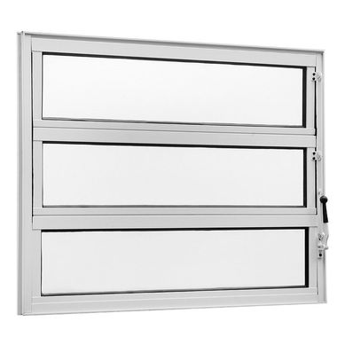 Janela Basculante 2 Basc Alum�nio Branco 80x80x3,5cm Topsul
