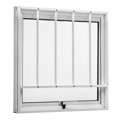 Janela Maxim-Ar Alumnio Branco Com Grade 60x60x8cm Topsul