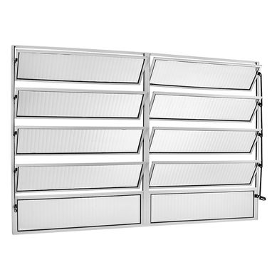 Janela Basculante 8 Basc Alum�nio Branco 100x200x2,5cm Ecosul