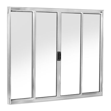 Janela de Correr Alumnio Brilhante 4 Folhas Central 120x150x5cm Ecosul