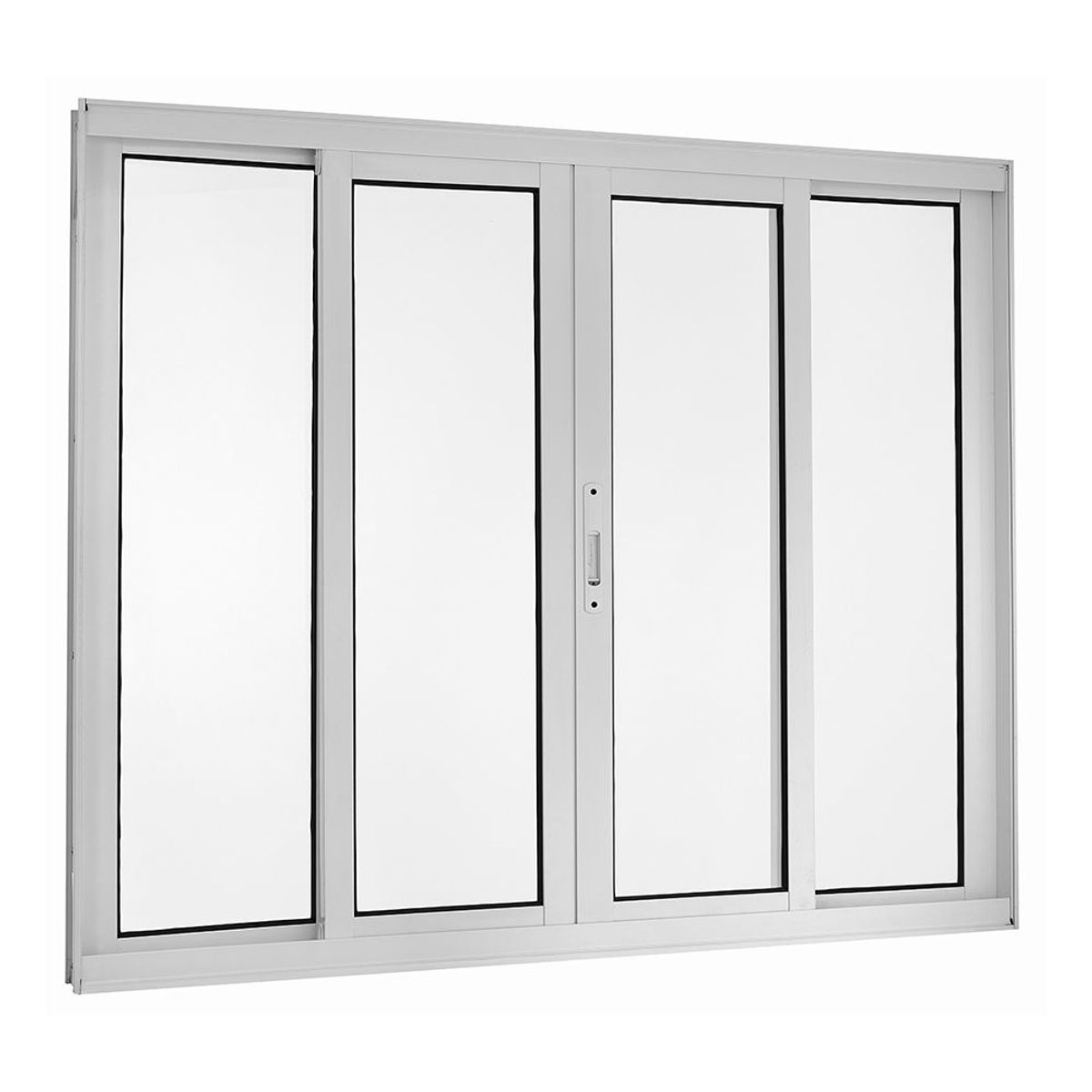 Janela de Correr Alumínio Branco 4 Folhas Central 120x200x8,6cm Topsul, marca Esquadrisul - Foto Principal