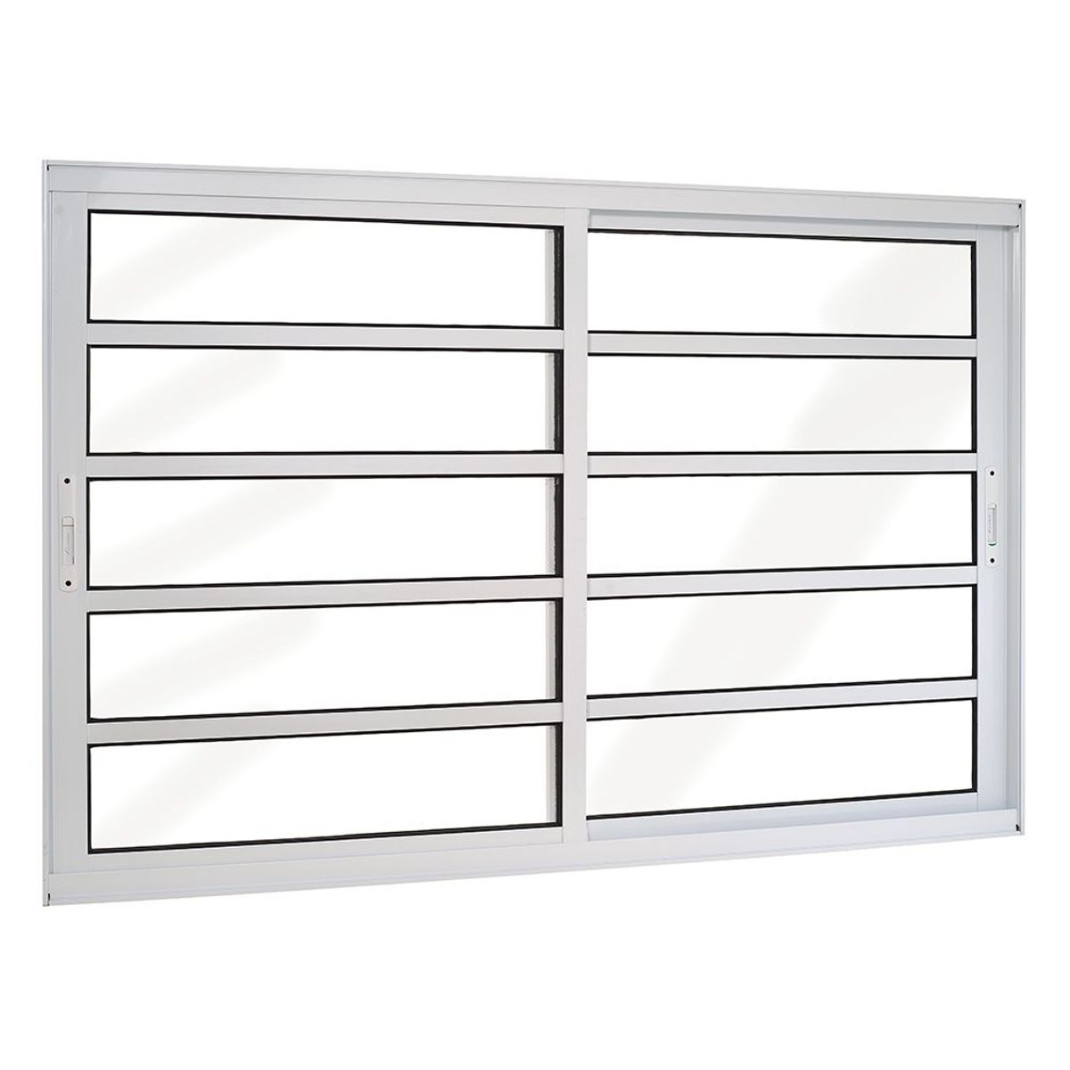 Janela de Correr com Travessa Alumínio Branco 2 Folhas Móveis 120x120x8,6cm Topsul, marca Esquadrisul - Foto Principal