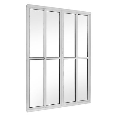 Porta de Correr Alumnio Branco 4 Folhas Central 210x200x12cm Topsul
