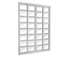Porta de Correr com Travessa Alumínio Branco 4 Folhas Central 210x150x12cm Topsul