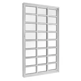 Porta de Correr com Travessa Alumínio Branco 3 Folhas Móveis 210x150x12cm Topsul