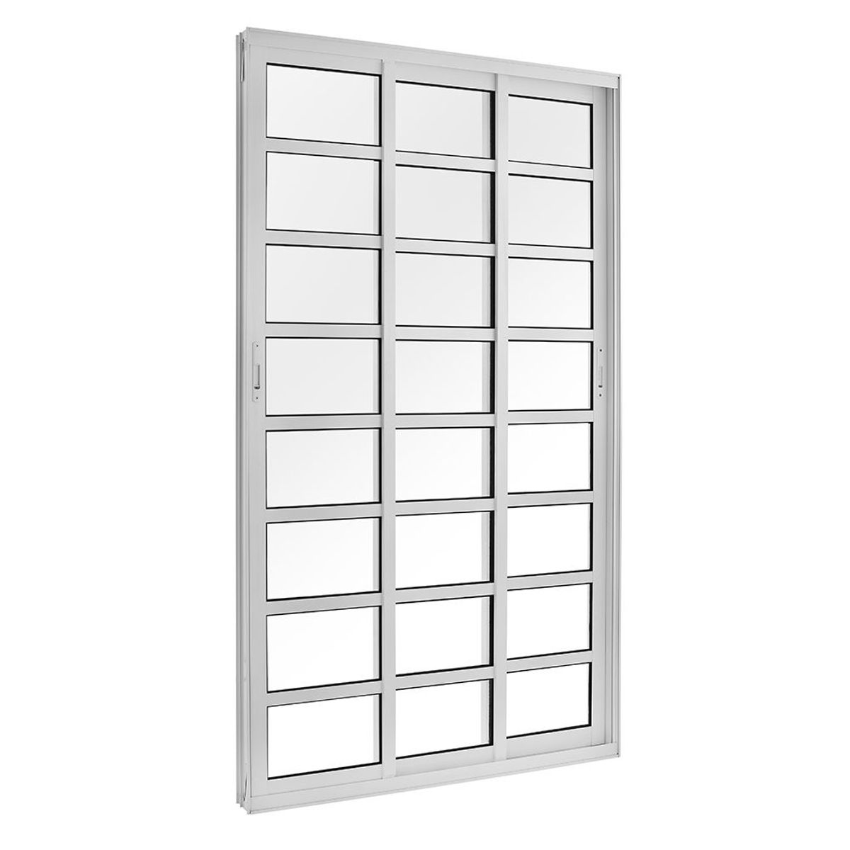 Porta de Correr com Travessa Alumínio Branco 3 Folhas Móveis 210x150x12cm Topsul, marca Esquadrisul - Foto Principal