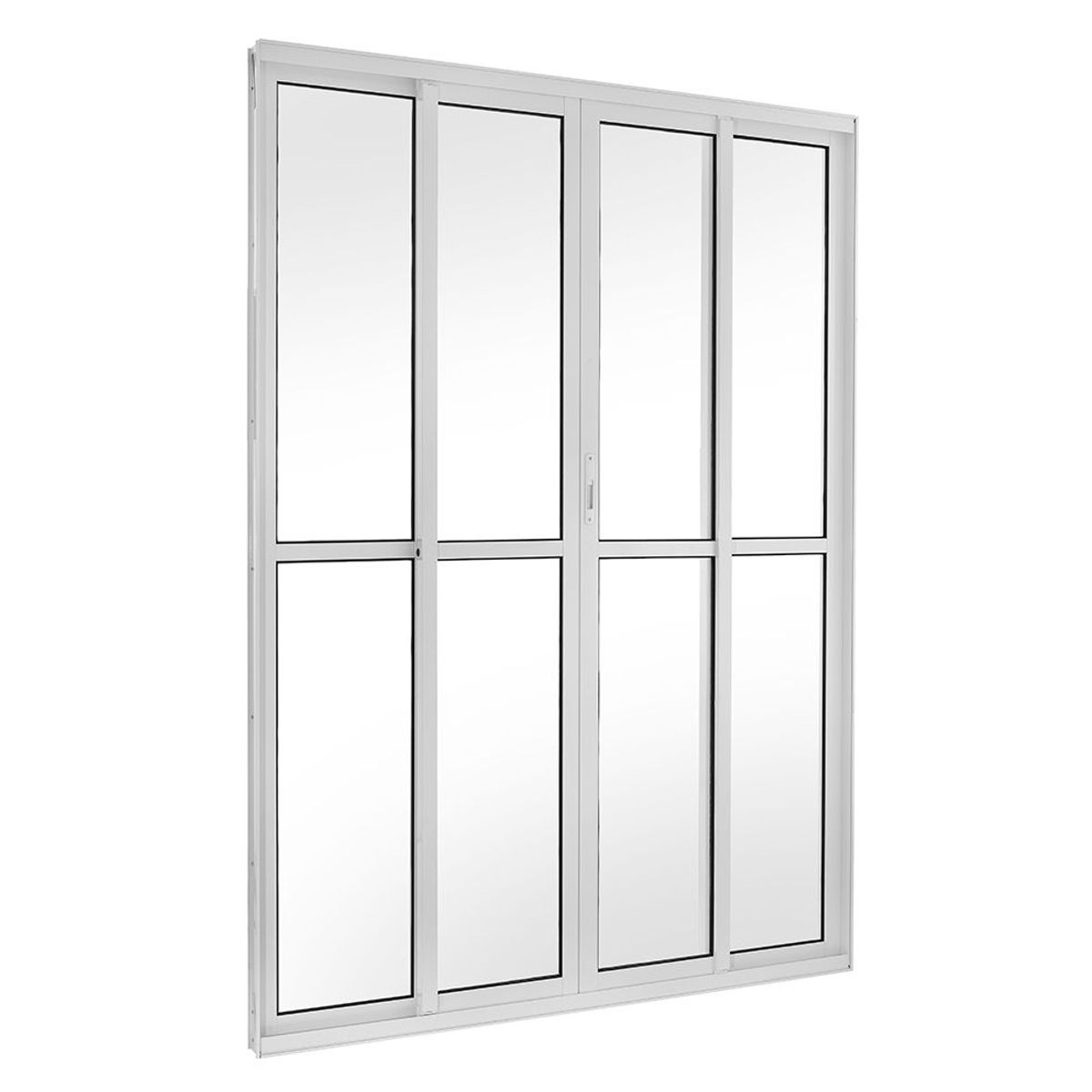 Porta de Correr Alumínio Branco 4 Folhas Central 210x200x12cm Topsul, marca Esquadrisul - Foto Principal