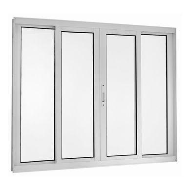 Janela de Correr Alumnio Branco 4 Folhas Central 120x200x8,6cm Topsul