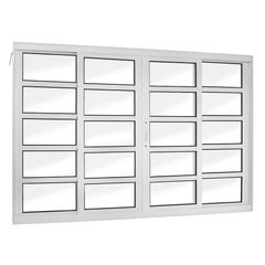 Janela de Correr com Travessa Alumínio Branco 4 Folhas Central 120x150x8,6cm Topsul