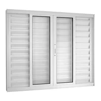 Janela Veneziana Alumínio Branco 6 Folhas Central 100x150x10cm Topsul