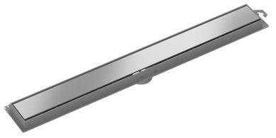 Ralo Linear Leve Lisa Sada Por Baixo No Meio Ao Inox 7X50Cm
