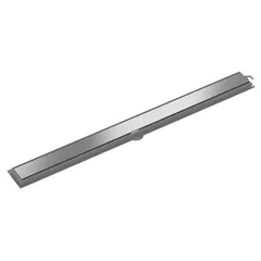 Ralo Linear Leve Lisa Saída Por Baixo No Meio Aço Inox 7X70Cm