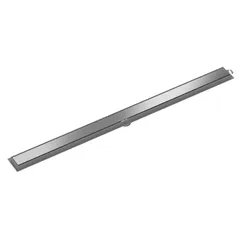 Ralo Linear Leve Lisa Saída Por Baixo No Meio Aço Inox 7X90Cm