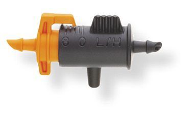 Gotejador Barrel Ajustvel 0 a 8 L/H em Meio Laranja e Preto