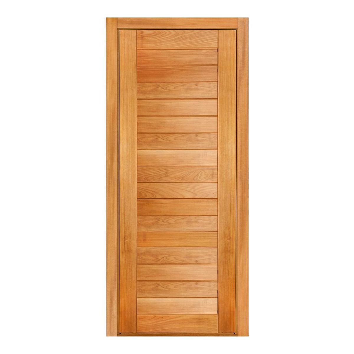 Porta Montada de Giro Madeira Maciça Tauari Natural Esquerdo 213x87x12cm Malta, marca Mapaf - Foto Principal